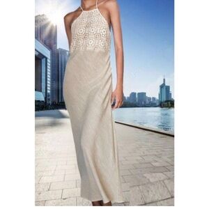 ZARA ZW COLLECTION SS24 CONTRAST CROCHET MIDI DRESS